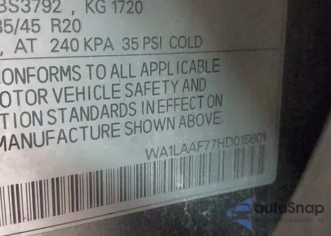 2017 Audi Q7 3.0T Premium z USA, uszkodzony, nr VIN WA1LAAF77HD015601